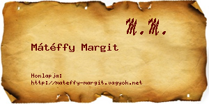Mátéffy Margit névjegykártya